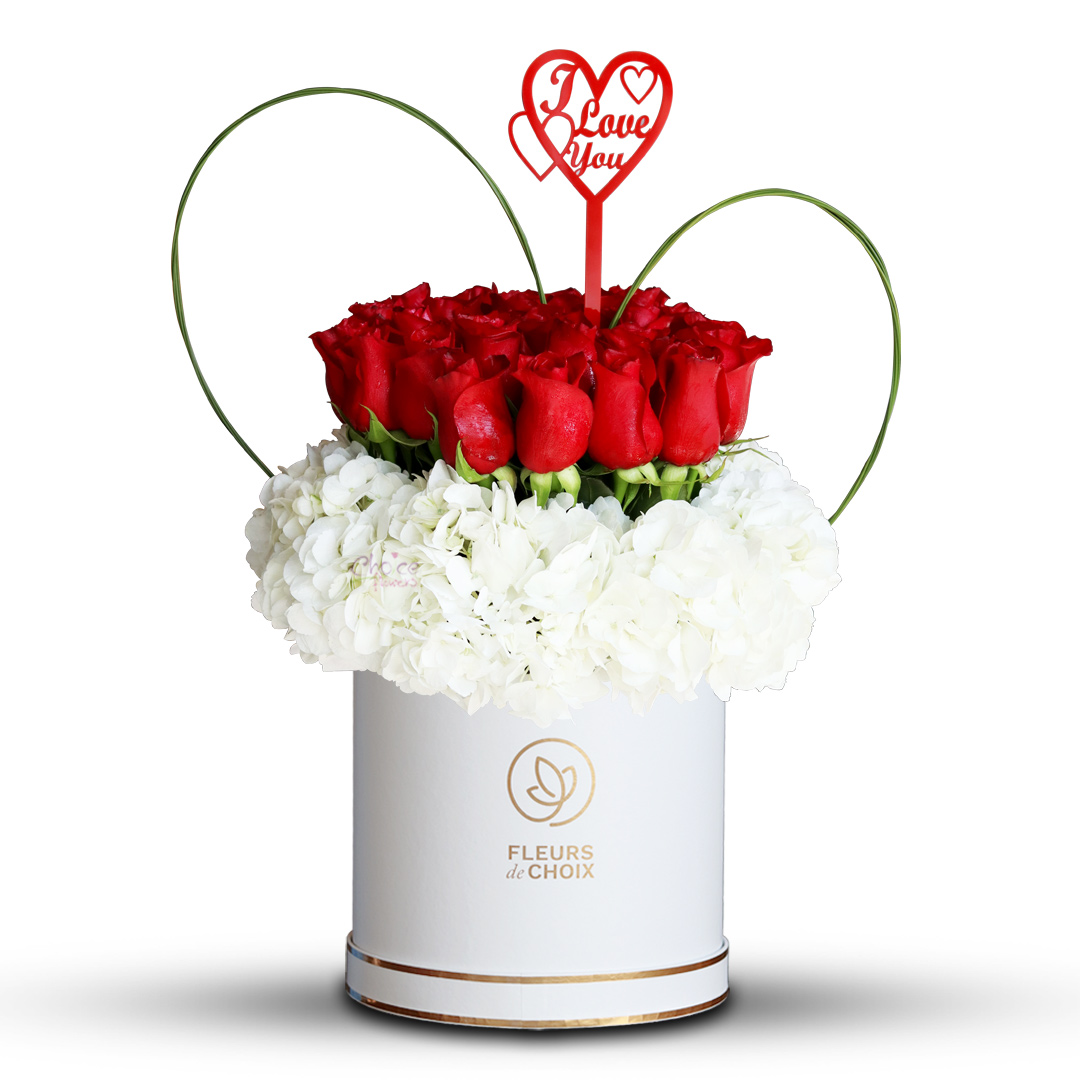 Red Rose with Hydrangea | Sweet Love Valentine Special