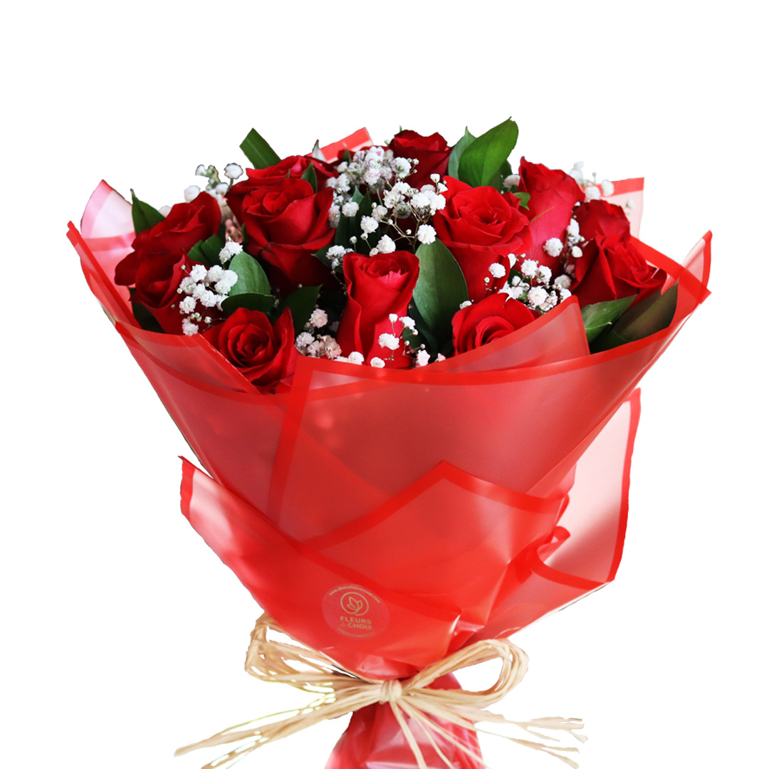 Premium Red Roses Hand Bouquet | Lovely Blooms