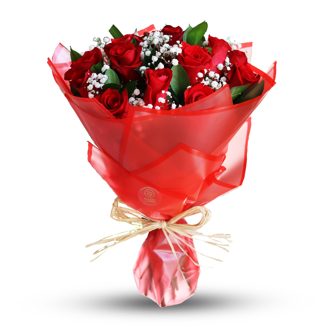 Premium Red Roses Hand Bouquet | Lovely Blooms