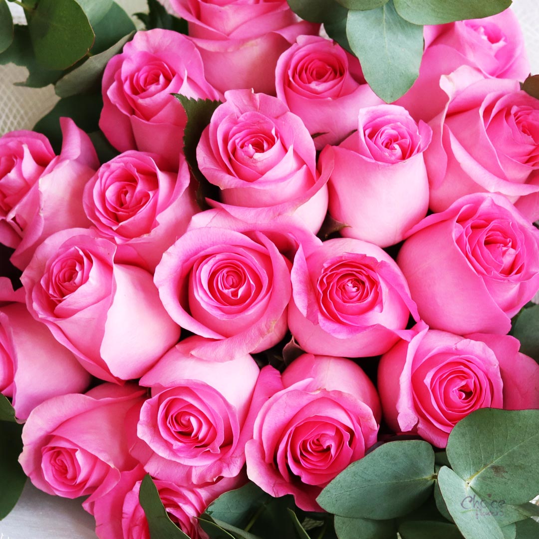 Pink Roses with Green Fillers | Lovely in Pink Arrangement