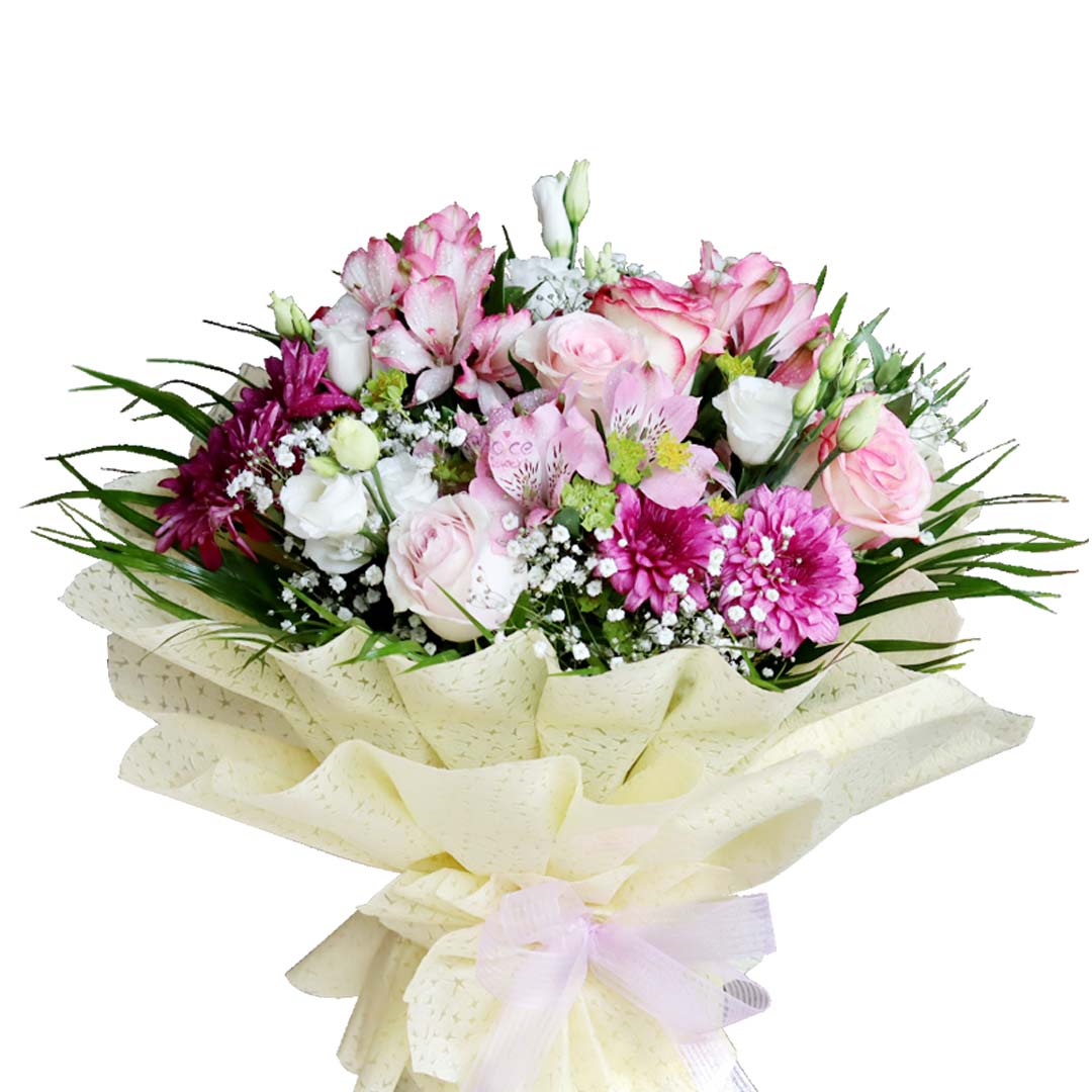 Keep Smiling Mixed Hand Bouquet | Flower Delivery Abu Dhabi