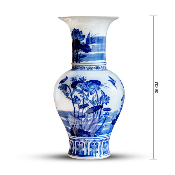 Big Soft Blue and White Porcelain Vase