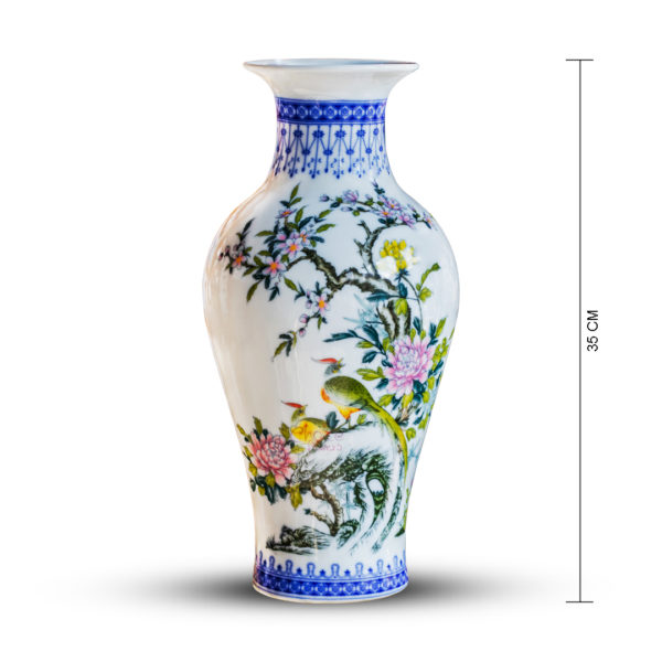 White Flower Garden Porcelain Vase