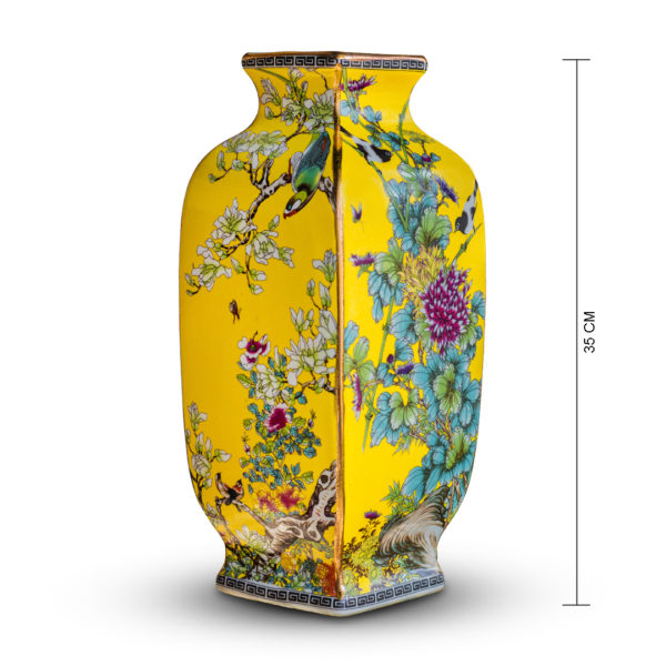 Yellow Coloured Chinese Vase - 1