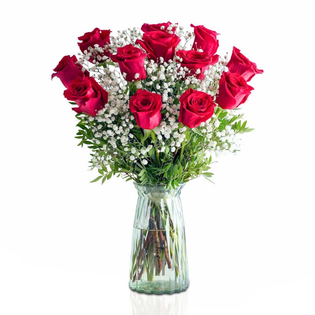 Red Roses Vase Choiceflowersuae