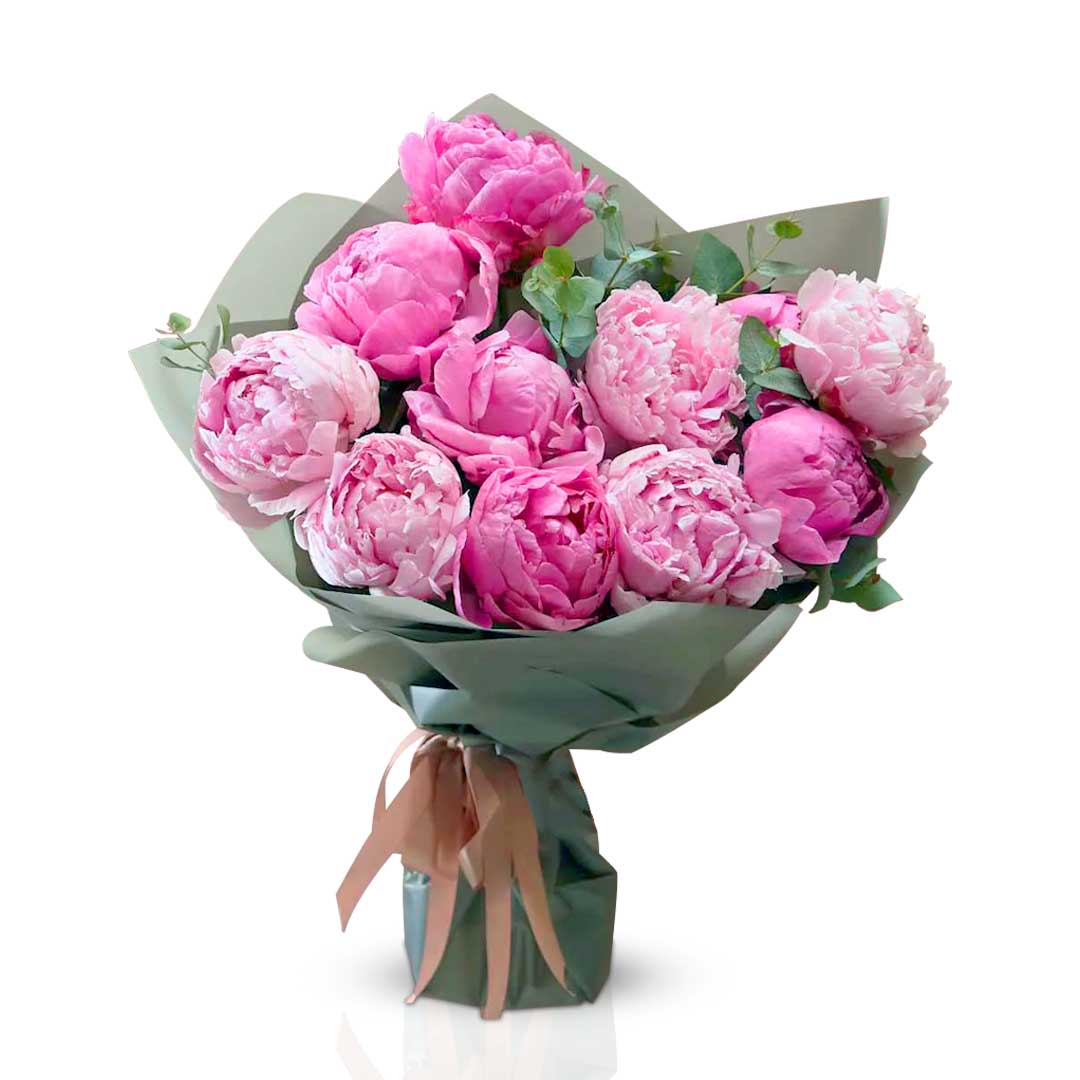 Pink Peony Hand Bouquet - Choiceflowersuae