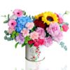 Flower vase with mixed flowers